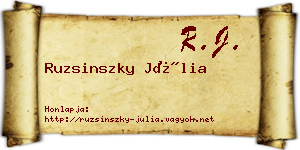 Ruzsinszky Júlia névjegykártya