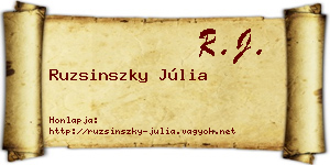 Ruzsinszky Júlia névjegykártya