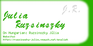 julia ruzsinszky business card