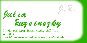 julia ruzsinszky business card